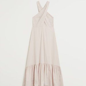 Mango pink wraped neck dress size 6 M (brand-new)
